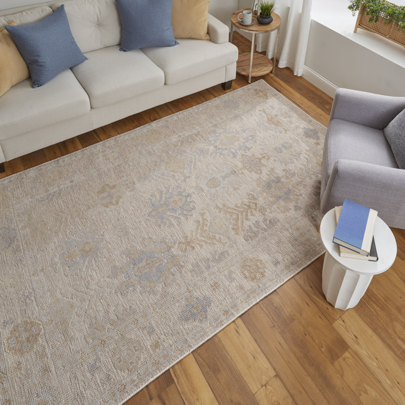 Wendover Transitional Oriental, Beige/Gray Area Rug, Rectangle 12' x 15'