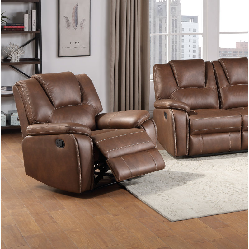 Amyjo 39" Wide Polyester Manual Standard Recliner, Brown
