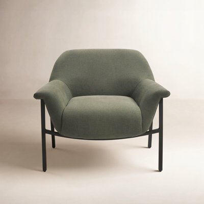 Starnisha Upholstered Accent Chair with Curved Back and Black Metal Legs