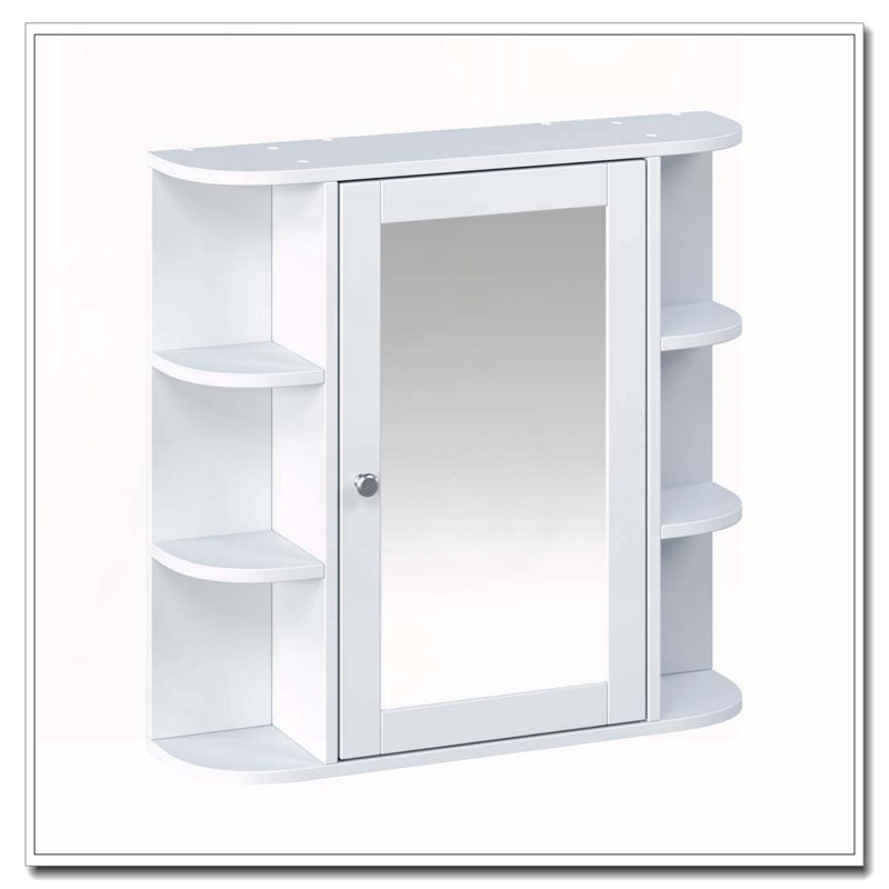 Bathroom Storage Cabinet, White-Wall Storage