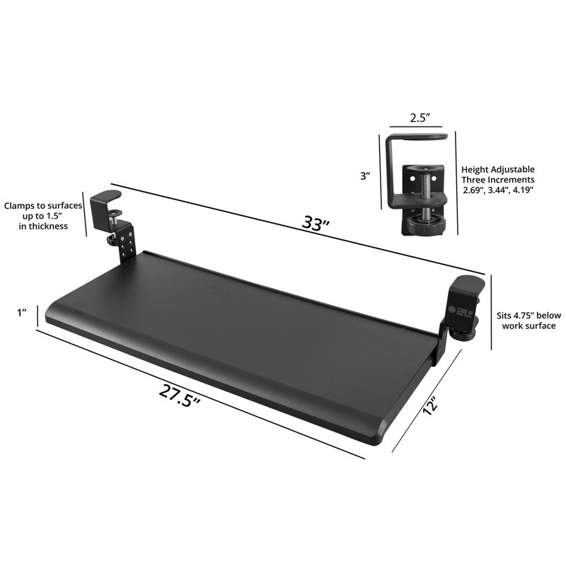 Irmingard 4.75'' H x 33'' W Desk, Black