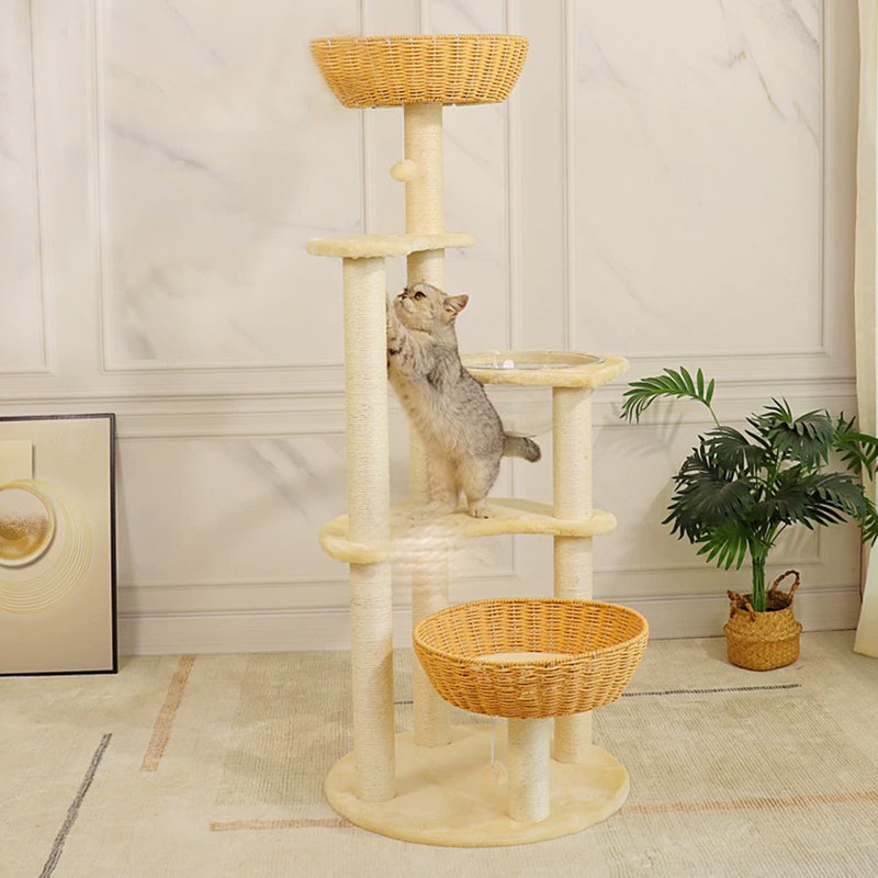 5 Tiers Cat Tree with Condons,Perch,Scratching Posts