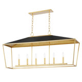 Paxton - 6 Light Island Light - Gold Leaf/Black Finish