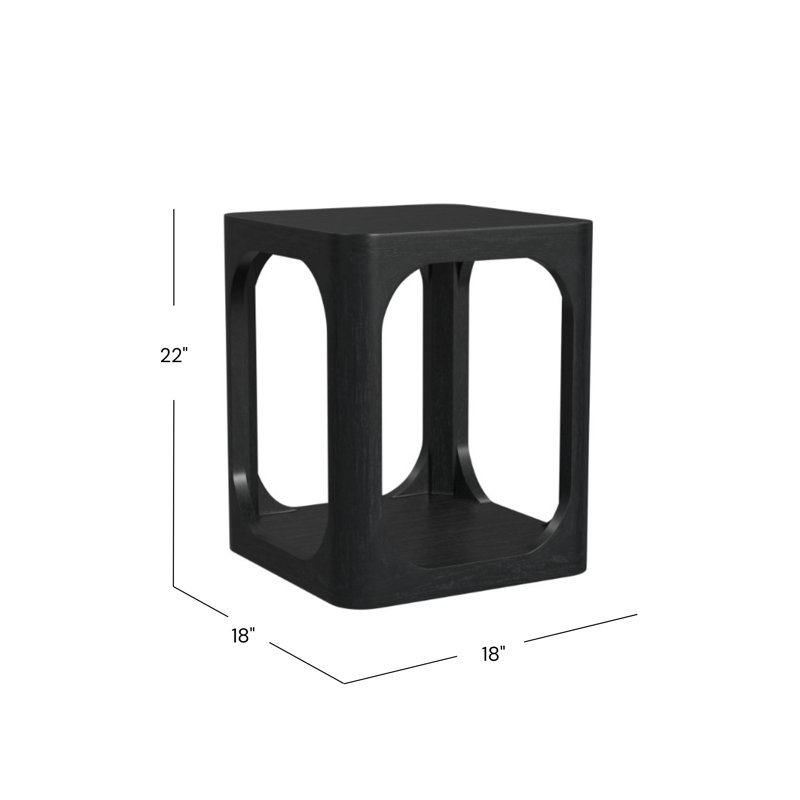 Sybil 18" Mango Wood Side Table, Black