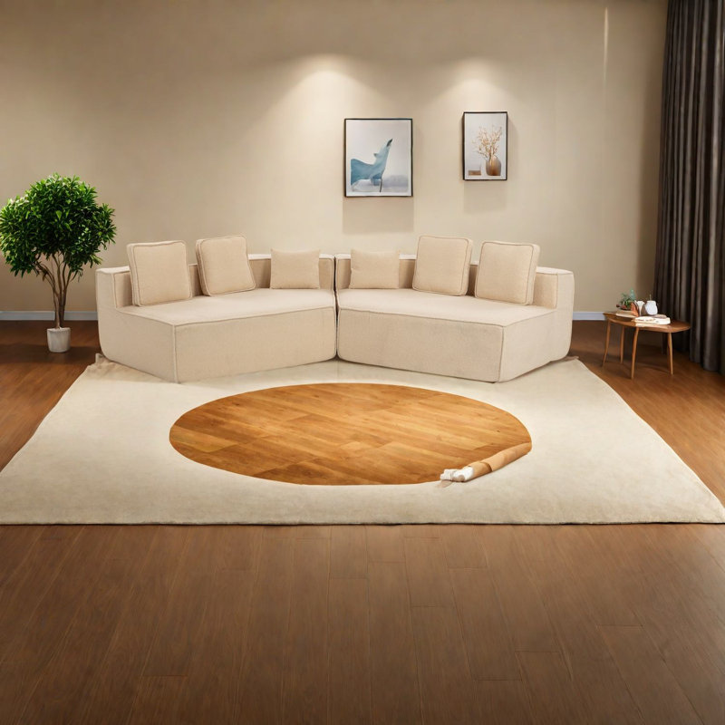 Canapés modulaires modernes moelleux, tissu surdimensionné en peluche, canapé familial douillet
