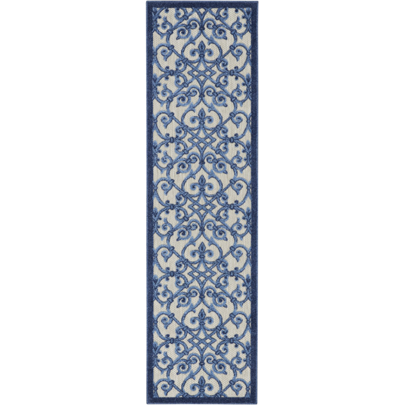Tapis gris Ikat Newton, Tapis de couloir 2 pi 3 po x 8 pi
