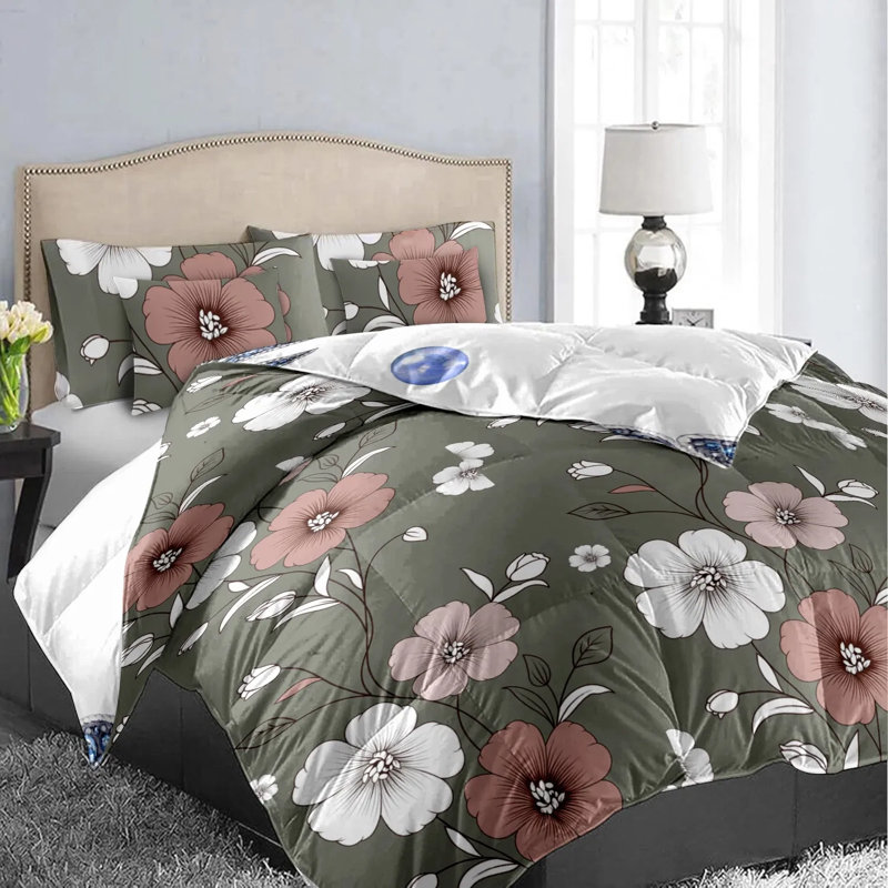 Ensemble de housse de couette pour grand lit 5 pièces en microfibre ultra-douce, comprenant 2 taies d'oreiller et 2 taies décoratives, literie lavable à la machine infroissable