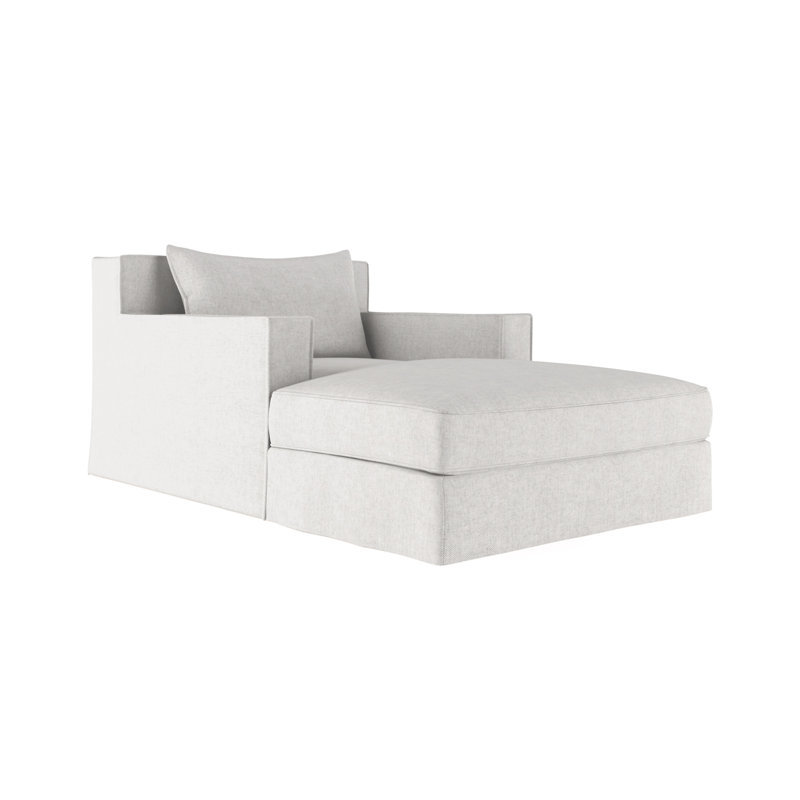 Chaise longue Mulberry, Velours moelleux argenté, Naturel
