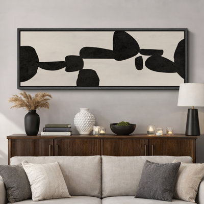Abstrait abstrait géométrique noir Mid-Century