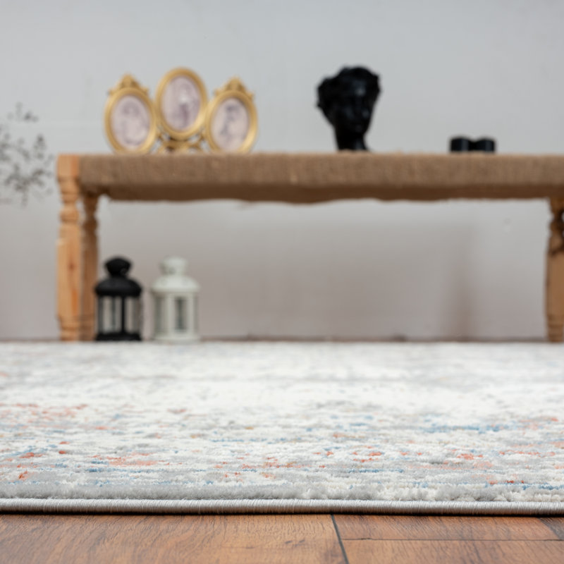 Tonio Abstract Area Rug, Gray/Red, Rectangle 2' x 3'