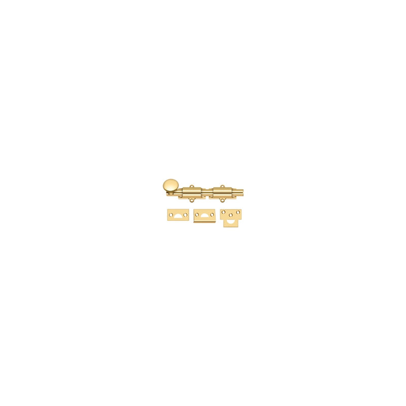 Brass Latch/Catch/Bolt, PVD Polished Brass, 1.25" H x 6" W x 1" D