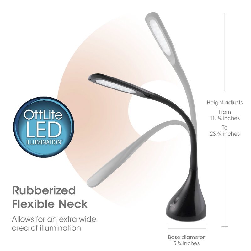 Lampe de bureau OttLite Creative Curves, Noir