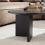 Table basse ovale avec finition grain de bois, 39,37 L, noir élégant, base piédestal moderne