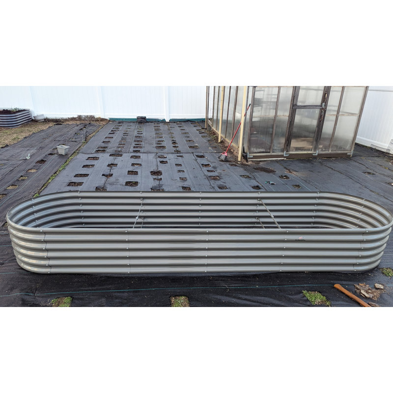 Lot de 2 : Parterre de jardin en acier galvanisé gris, 3,66 m x 0,91 m x 0,46 m, 2