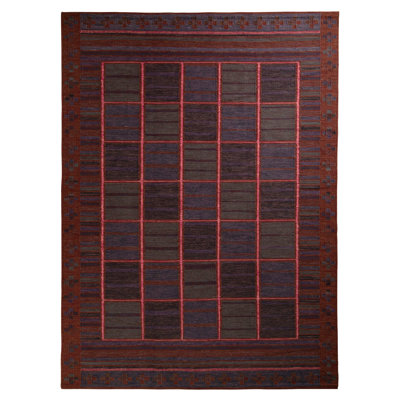 Rug & Kilim’S Scandinavian Style Kilim Rug In Red And Blue Geometric Pattern
