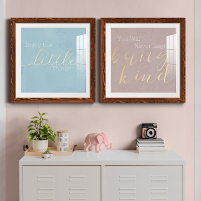 Enjoy The Little Things - Ensemble de 2 encadrements d'art textuel