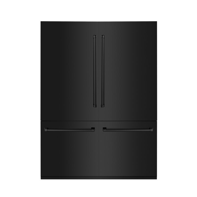 ZLINE 60" Autograph Edition 32.2 cu. ft. Built-in 4-Door French Door Refrigerator, Black Stainless Steel