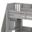 Lit superposé moderne avec escalier de rangement intégré, lit gigogne, tablettes de présentation, bande DEL ambiante et connectivité USB-1672662945