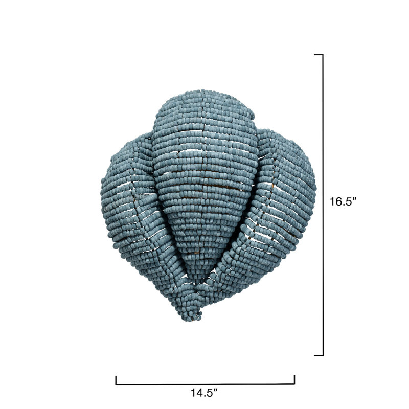 Anguilla 1-Light Wood Beaded Wall Sconce, Blue, Blue