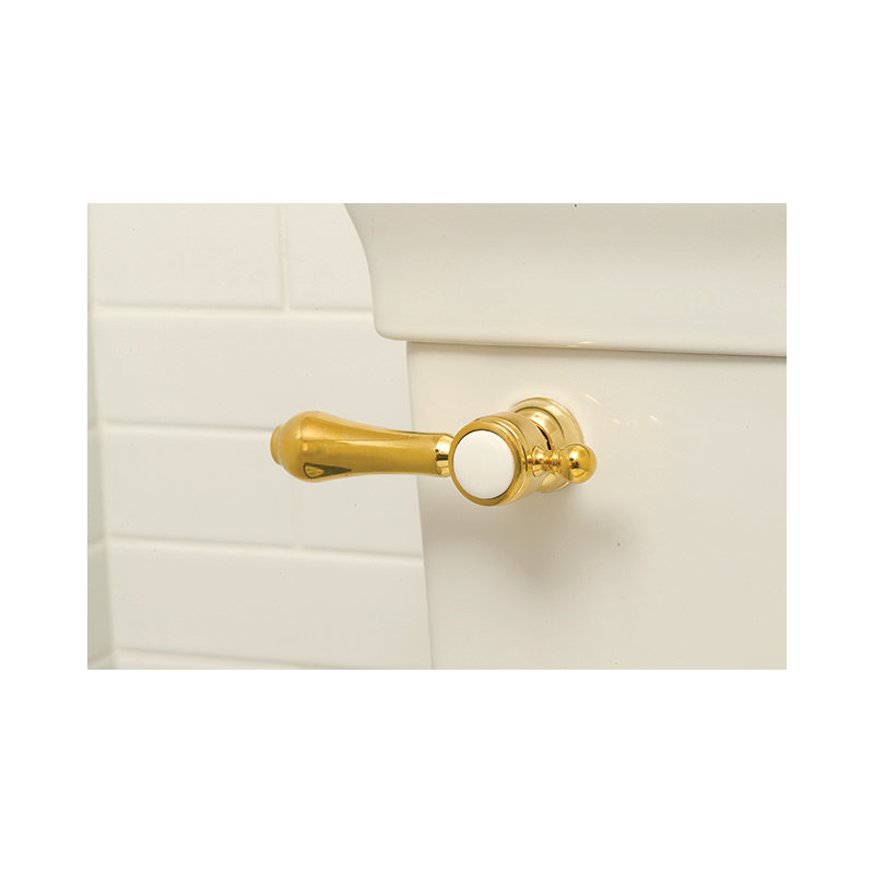 Seaport Tank Lever Faucet Handle, Uncoated Polished Brass - Living