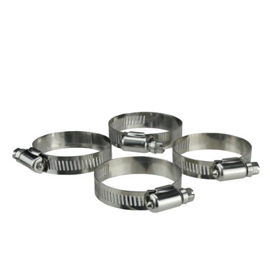 2.75" Stainless Steel Adjustable Swimming Pool Hose Clamps - Set Of 4