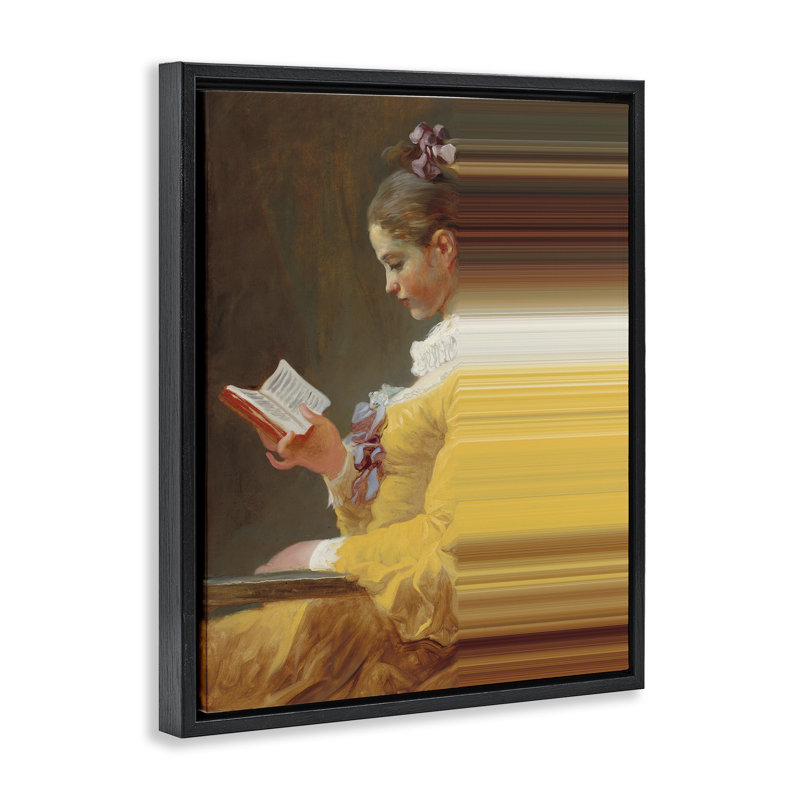 Cadre rétro vintage, lecture avec rayures dégradées, design par Seven Trees, H 21 po x l 17 po, Noir