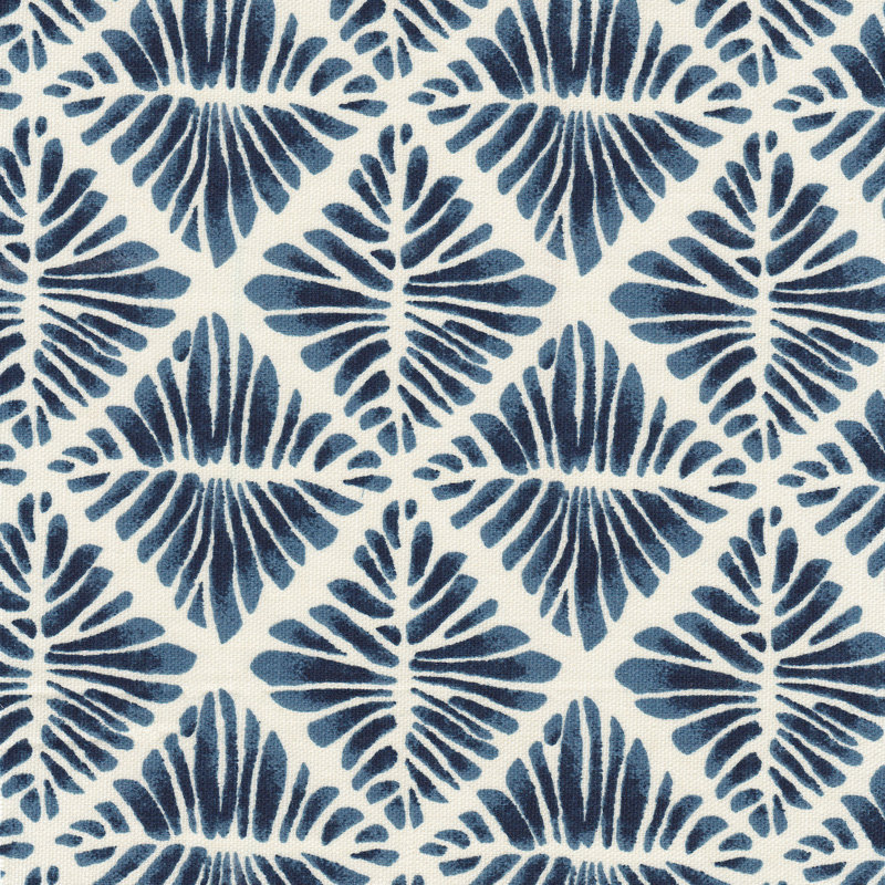 Ashlley Upholstered Storage Ottoman, Navy and White Geometric