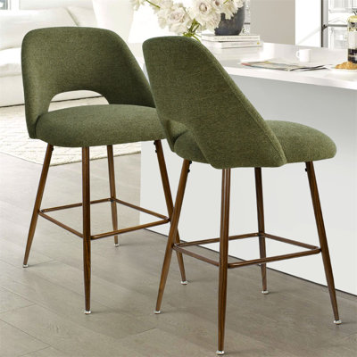 Berneta 26" Upholstered Counter Stools, Set of 2