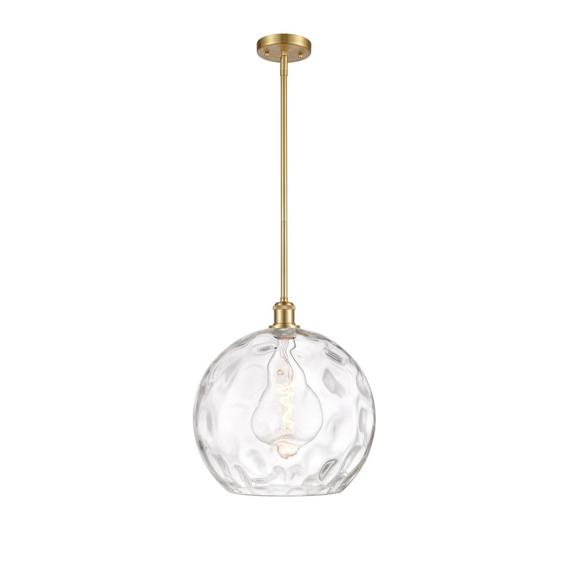 Luminaire suspendu sphère 1 lumière Cindi, DEL, Or satiné