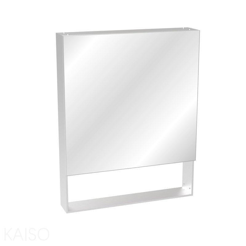 Armoire à pharmacie 24 po x 30 po avec miroir pour salle de bain, miroir de salle de bain mural avec rangement, tablettes réglables, cadre en aluminium, fixation en surface argent
