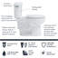 Toilette allongée 2 pièces à simple chasse 1,28 GPF avec protection de débordement Easley FLUSH GUARD