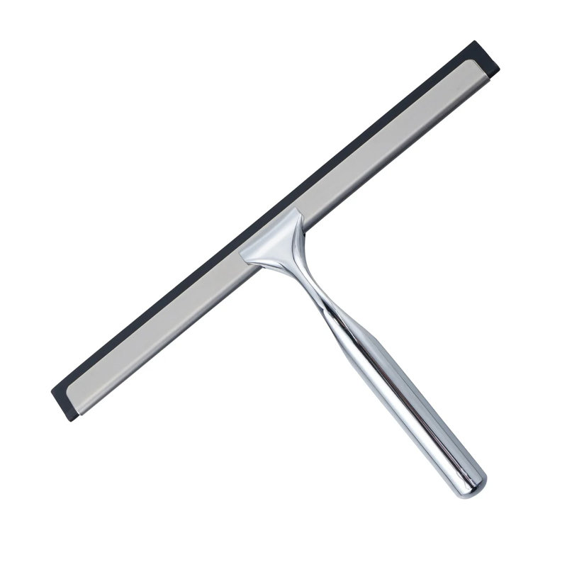 Raclette de nettoyage de salle de bain argentée en acier inoxydable - 10 po, Argent argent