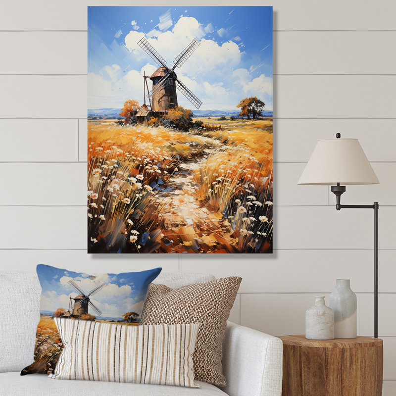 Mill Wind Eernal Rotation - impressions sur toile de paysages urbains, H 20 po x l 12 po x P 1 po, Toile tendue