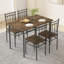 Ensemble de table de salle à manger pour 4, table et chaises de cuisine 5 pièces, ensemble de table de salle à manger rectangulaire avec 4 chaises, ensemble de table de cuisine compacte pour petit espace, coin repas, appartement, rétro brun-824824469