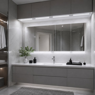 6-Pieces 20" LED Strip Light Bars with Remote Control Cuttable for Cabinet Mirror