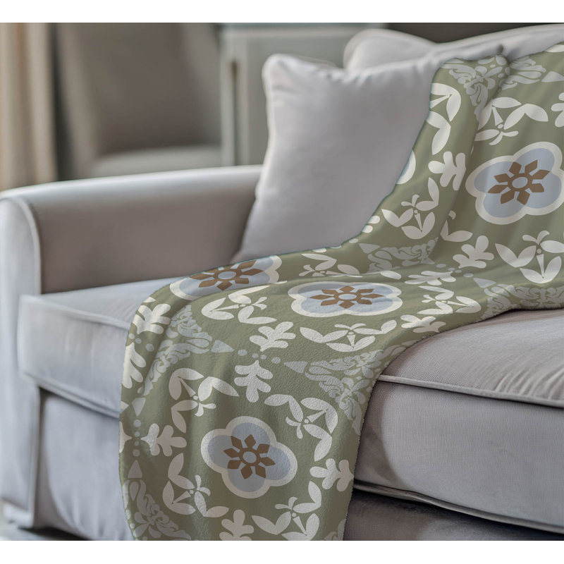 Couverture légère en velours Edan, 80" L x 60" W, Vert