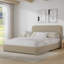Ensemble de lit plateforme tapissier avec 2 tables de chevet fermières Boucle - Ensemble de chambre à coucher 3 pièces-567096256-567096258