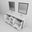 Ensemble de meuble-lavabo double l 80 po x P 22 po avec dessus blanc, miroirs 30 po et robinet chromé Ziva-87293378-113107684