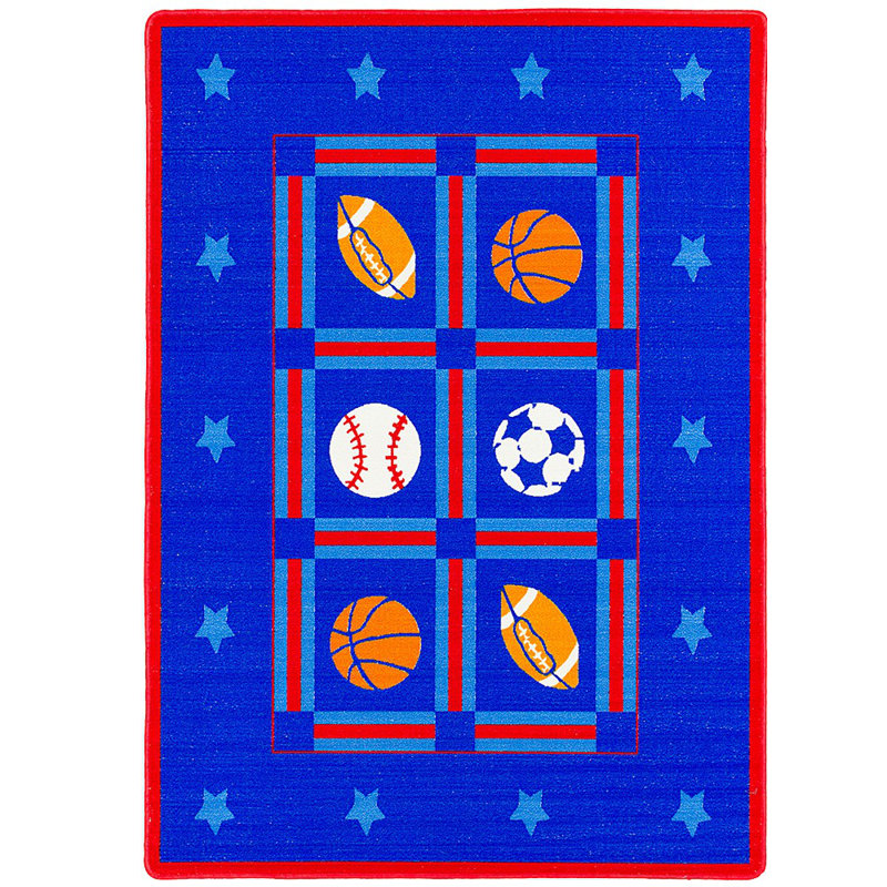 Geometric Nylon Rug, Rectangle 4'11" x 6'11"