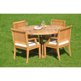 Bradyn Outdoor 5 - Piece Teak Dining Set