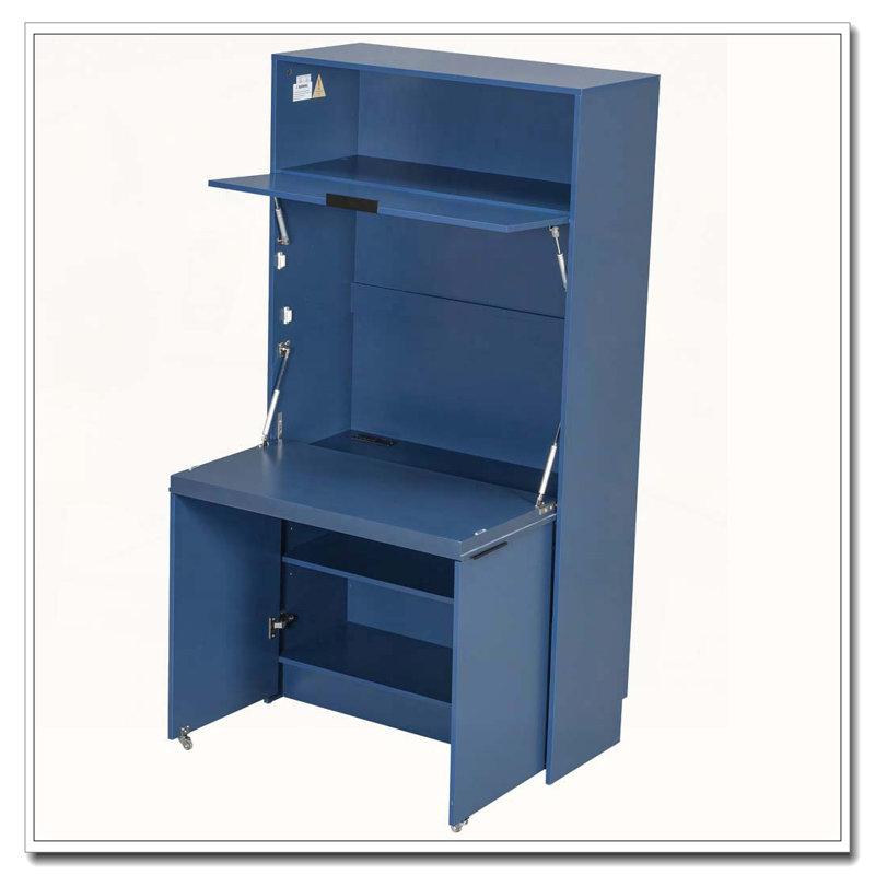 69''H Buffet with Hutch and Foldable Workstation, Multifunctional Storage Cabinet Cupboard with Adjustable Shelf and Power Outlet