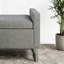 Repose-pieds de 47 po avec rangement, banc de hall d'entrée rembourré pour la chambre à coucher et le salon, banc de bout de lit avec base en métal. Style moderne