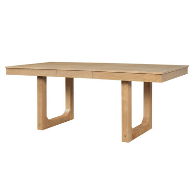 60"-78" Extendable Dining Table, Farmhouse Wooden Kitchen Table with Removable Leaf, Large Expanding Table for 4-8