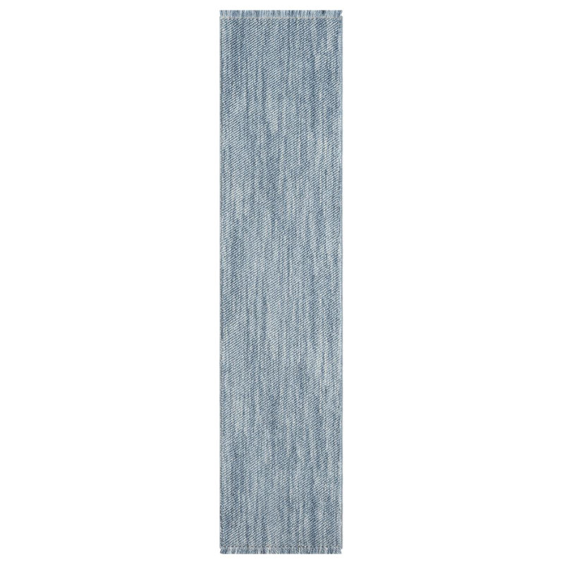 Textured Fringed Area Rug, Runner 2' x 8', Beige