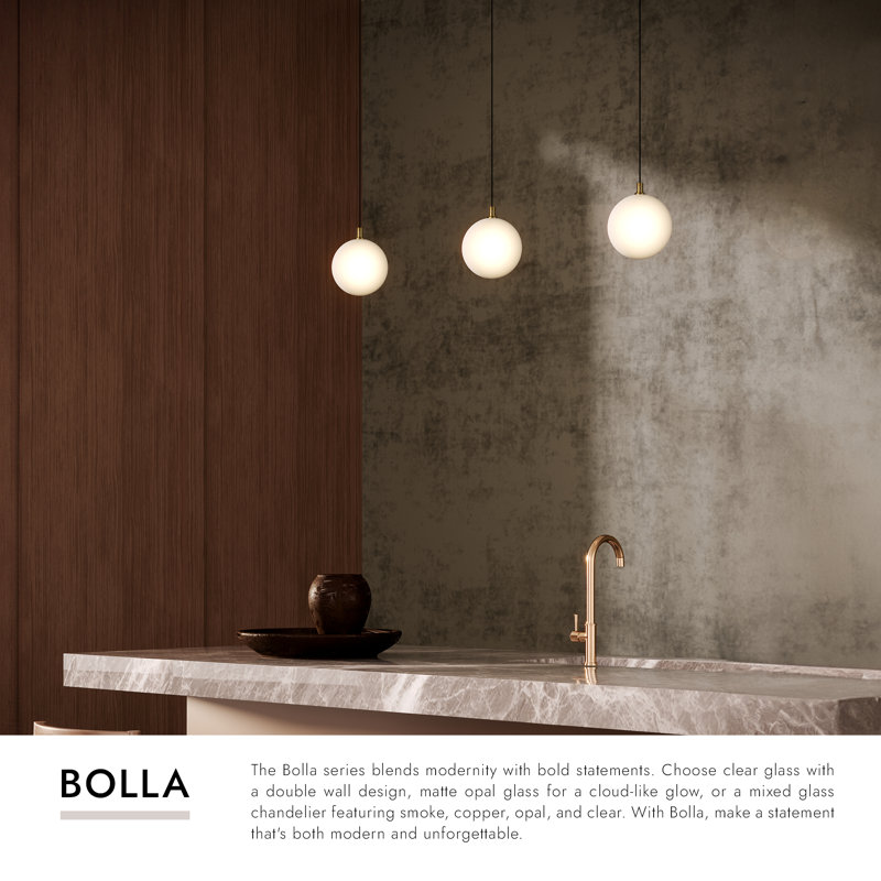 Bolla 6-in Gold dimmable LED Pendant, Matte Black