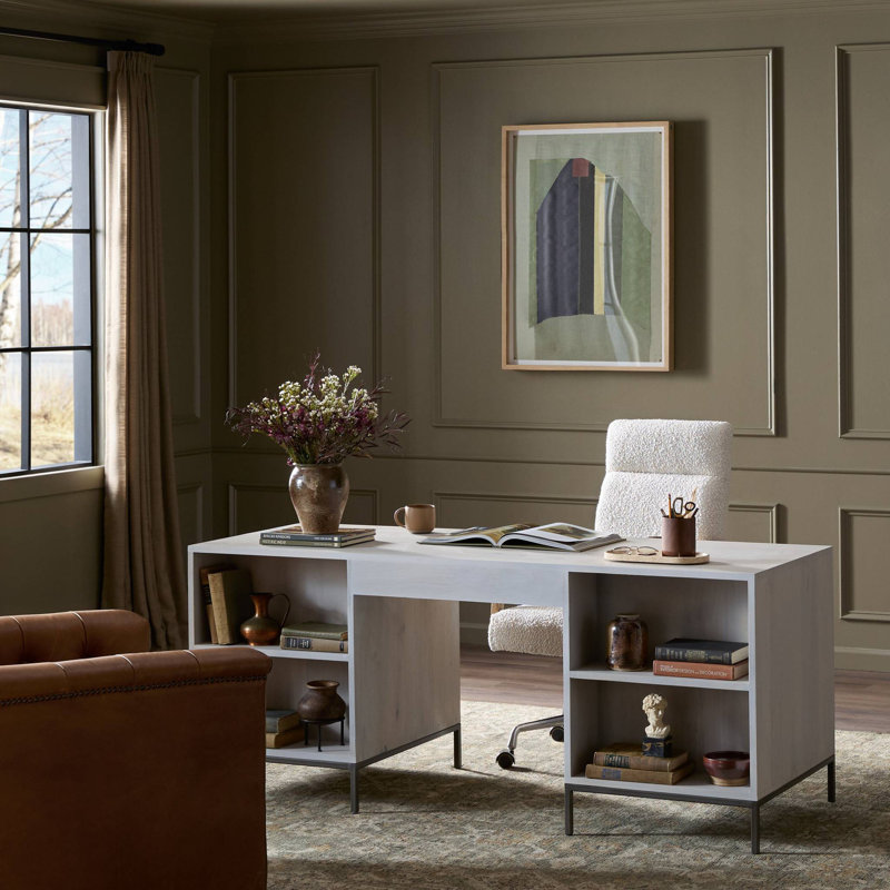 Trey Solid Wood Executive Desk, Auburn Poplar