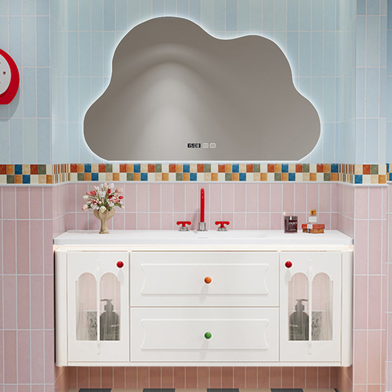 Nordic style simple cute bathroom cabinet