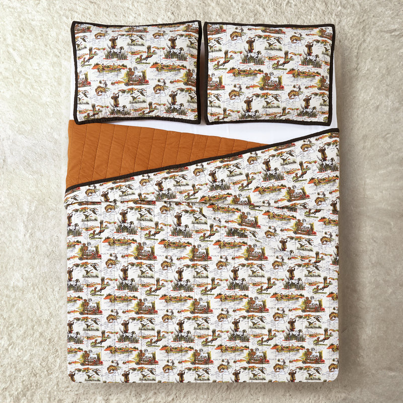 Camp Wandawega Sportsmen's Reversible Quilt Set, King Quilt + 2 King Shams