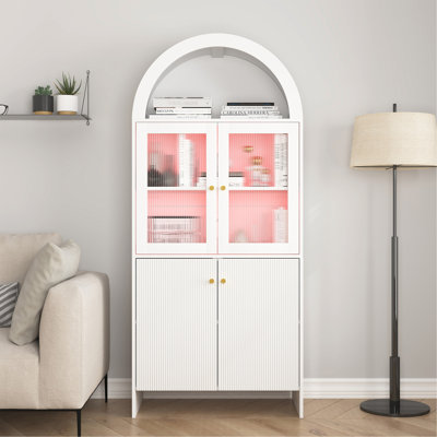 Modern Tech-Inspired MDF Dome Cabinet - A Smart Combination Of Snack Storage And LED Lighting.