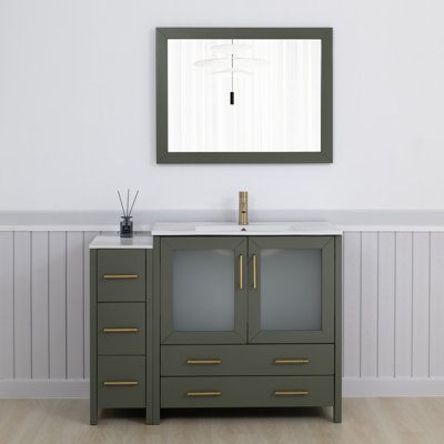 48" Single Bathroom Vanity with Top with Mirror